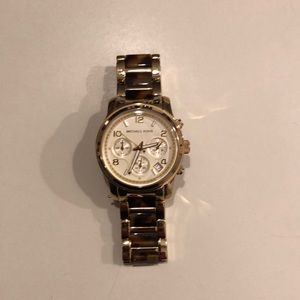 Michael kors tortoise and gold watch